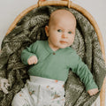 long bodysuit | Basil Green by Finn + Emma