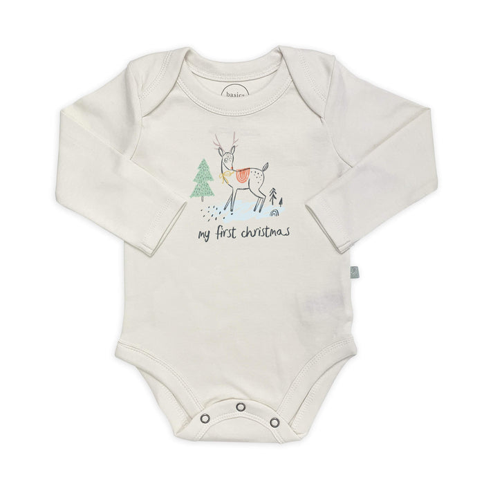 graphic bodysuit | christmas deer (long sleeve) by Finn + Emma