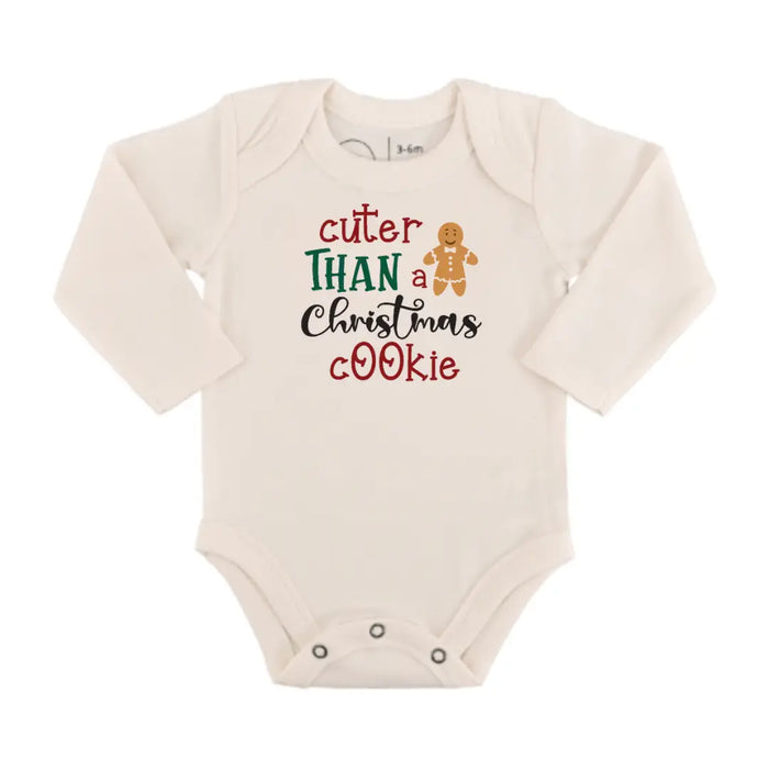 long sleeve graphic bodysuit | christmas cookie by Finn + Emma