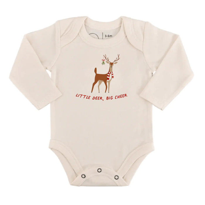 long sleeve graphic bodysuit | little deer big cheer by Finn + Emma