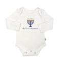 long sleeve graphic bodysuit | my first hanukkah by Finn + Emma