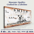Longhorn Rustic Cattle Sign by Tailored Canvases