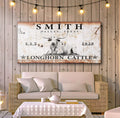 Longhorn Rustic Cattle Sign by Tailored Canvases