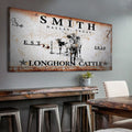 Longhorn Rustic Cattle Sign II by Tailored Canvases