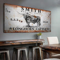 Longhorn Rustic Cattle Sign III by Tailored Canvases