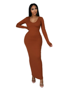 Maxi Ribbed Back Out Dress by The House of Stylez