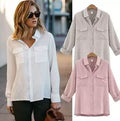 Loose Cut White Linen/Cotton Button Up Breathable Shirt - Size: XL by DailySale