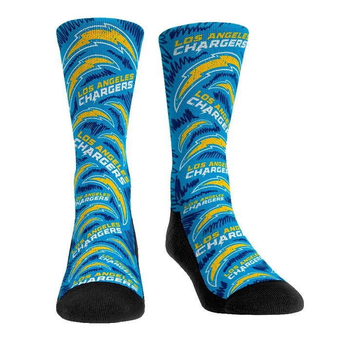Los Angeles Chargers - Logo Sketch (Powder Blue) by Rock 'Em Socks
