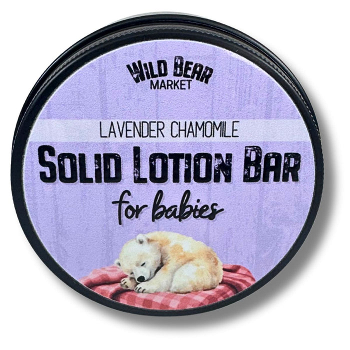 Lavender Chamomile BABY Solid Lotion Bar by Wild Bear Market