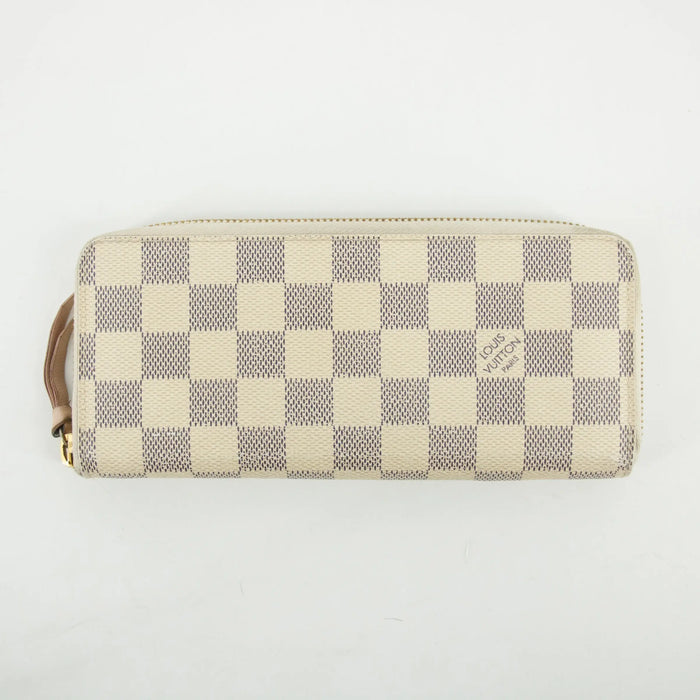 Louis Vuitton Damier Azur Portefeuille Clemence Round Zipper Long Wallet #2642 by Bolt Boutique
