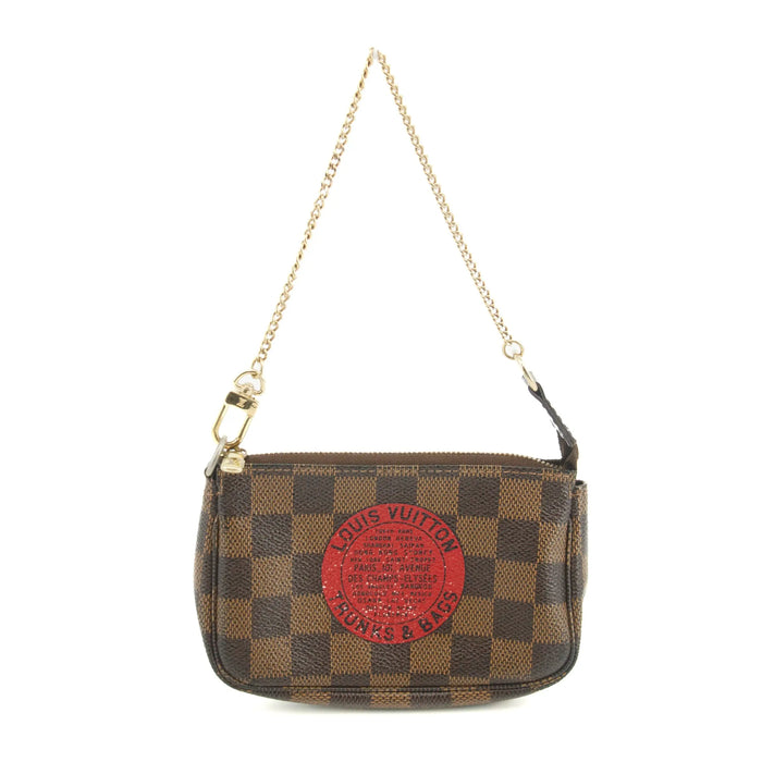 Louis Vuitton Damier Ebene Mini Pochette Accessories Clutch Bag #3333 by Bolt Boutique