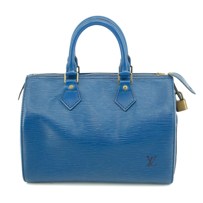 Louis Vuitton Epi Leather Speedy 25 Blue Handbag #2840 by Bolt Boutique
