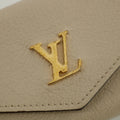 Louis Vuitton Greige Leather Portefeuille Lock Mini Compact Wallet #2655 by Bolt Boutique