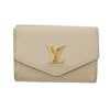 Louis Vuitton Greige Leather Portefeuille Lock Mini Compact Wallet #2655