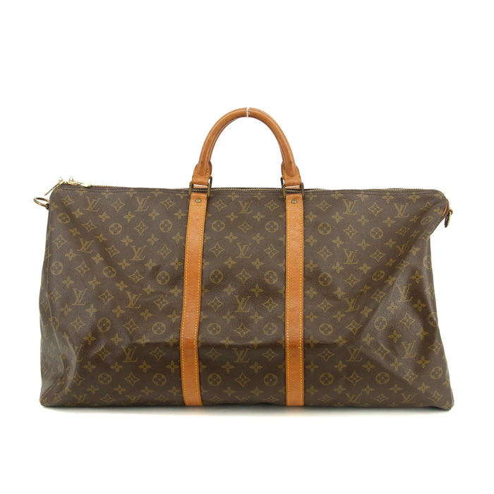 Louis Vuitton Monogram Canvas Brown Keepall 60 Bandouliere Boston Bag #3456 by Bolt Boutique