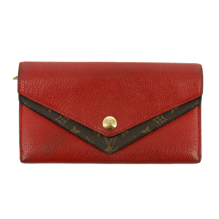 Louis Vuitton Portefeuille Double V Red Leather Long Wallet #3514 by Bolt Boutique