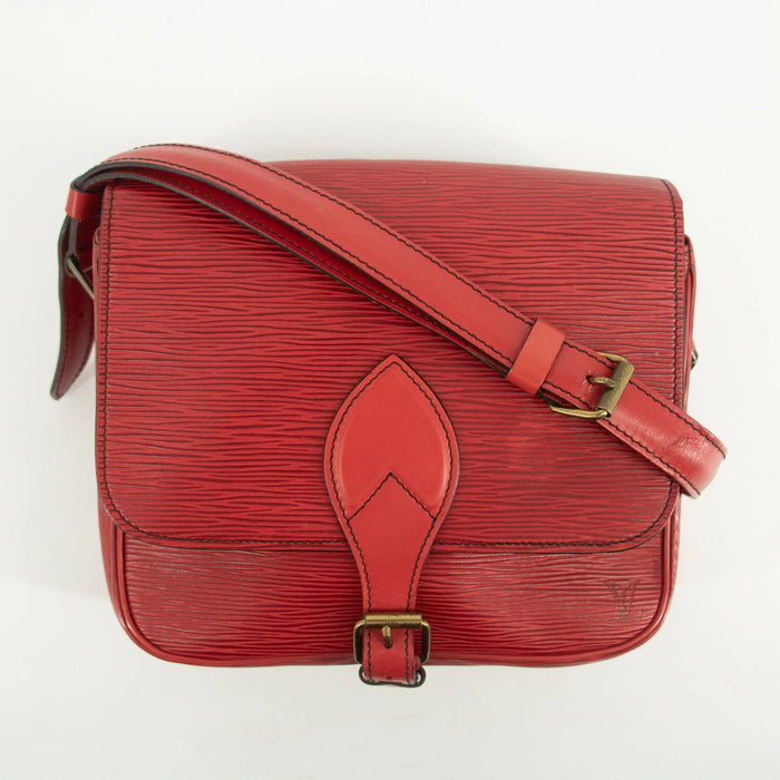 Louis Vuitton Red Epi Cartouchiere PM Crossbody Bag #2581 by Bolt Boutique