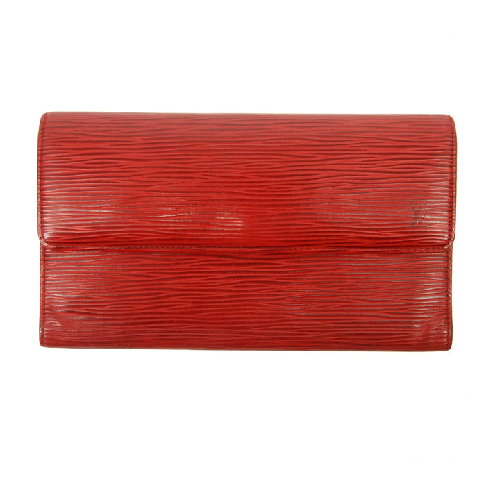 Louis Vuitton Red Epi Leather Internaitonal Trifold Long Wallet #3297 by Bolt Boutique