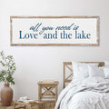 Love And The Lake Sign by Tailored Canvases