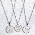Love, Faith, & Survival Cubic Zirconia Disc Necklace by DailySale