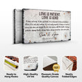 Love Is Patient, Love Is Kind Sign by Tailored Canvases