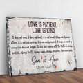 Love Is Patient, Love Is Kind Sign by Tailored Canvases