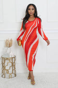Love On The Line Multi Print Dress by Fasheabe