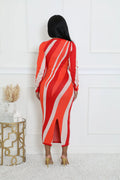 Love On The Line Multi Print Dress by Fasheabe