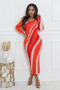 Love On The Line Multi Print Dress by Fasheabe