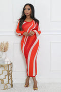 Love On The Line Multi Print Dress by Fasheabe