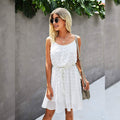 Lovinchic Women's Spaghetti Strap Tied Waist Floral Mini Dress Summer Casual Flowy Dress by DailySale