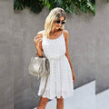 Lovinchic Women's Spaghetti Strap Tied Waist Floral Mini Dress Summer Casual Flowy Dress by DailySale
