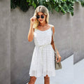 Lovinchic Women's Spaghetti Strap Tied Waist Floral Mini Dress Summer Casual Flowy Dress by DailySale