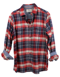 Plaid Cuff Long Sleeve Top by Boutique 23