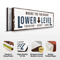 Lower Level Sign: Custom Bar Signs for Home Bar – Ideal for Personalized Basement Bar Sign by Tailored Canvases