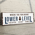 Lower Level Sign: Custom Bar Signs for Home Bar – Ideal for Personalized Basement Bar Sign by Tailored Canvases