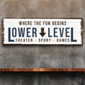 Lower Level Sign: Custom Bar Signs for Home Bar – Ideal for Personalized Basement Bar Sign by Tailored Canvases