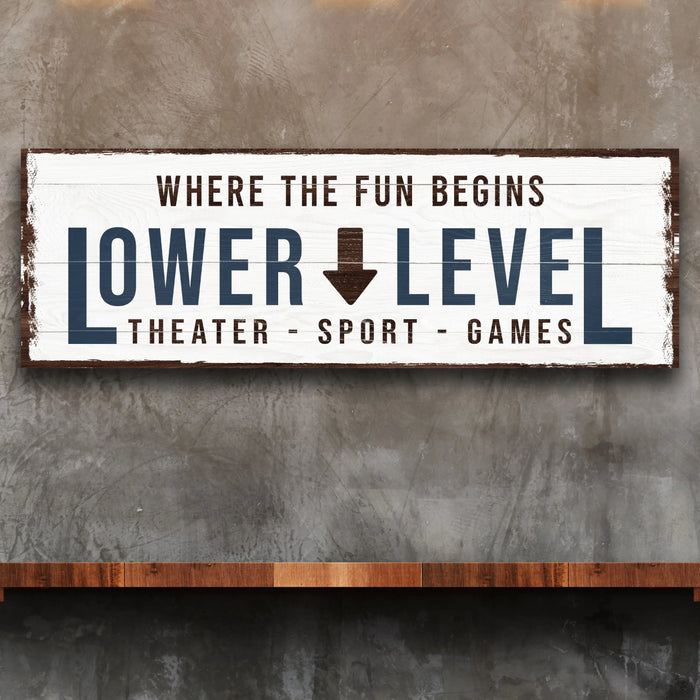 Lower Level Sign: Custom Bar Signs for Home Bar – Ideal for Personalized Basement Bar Sign by Tailored Canvases