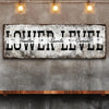Lower Level Theater Sports Games Basement Bar Sign