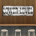 Lower Level Theater Sports Games Basement Bar Sign by Tailored Canvases