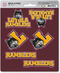 Loyola University Chicago Ramblers 6-Piece Decal Sticker Set, 5x6 Inch Sheet, Gift for football fans for any hard surfaces around home, automotive, personal items by Fielders Choice