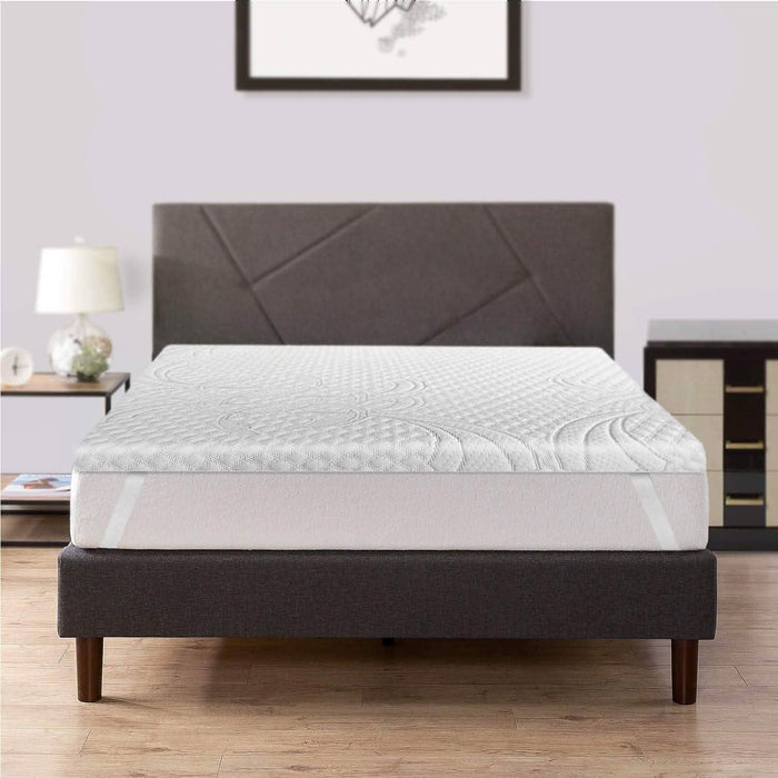 LSOFT Mattress Pad Gel Infused Memory Foam Mattress Topper 4 Corner Elastic Anchor Band Washable Bed Cover by DailySale