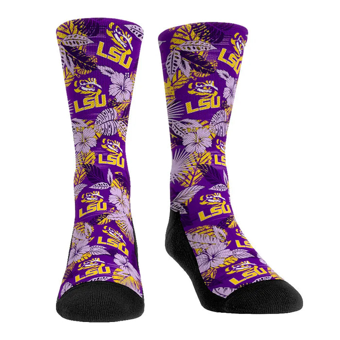 LSU Tigers - Floral by Rock 'Em Socks