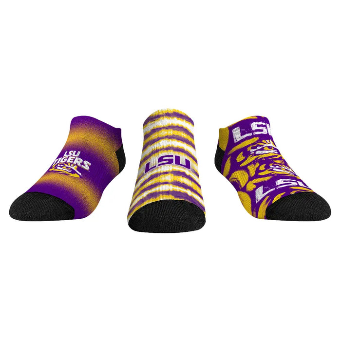LSU Tigers - Low Cut - Make Some Noise (3-Pack) by Rock 'Em Socks