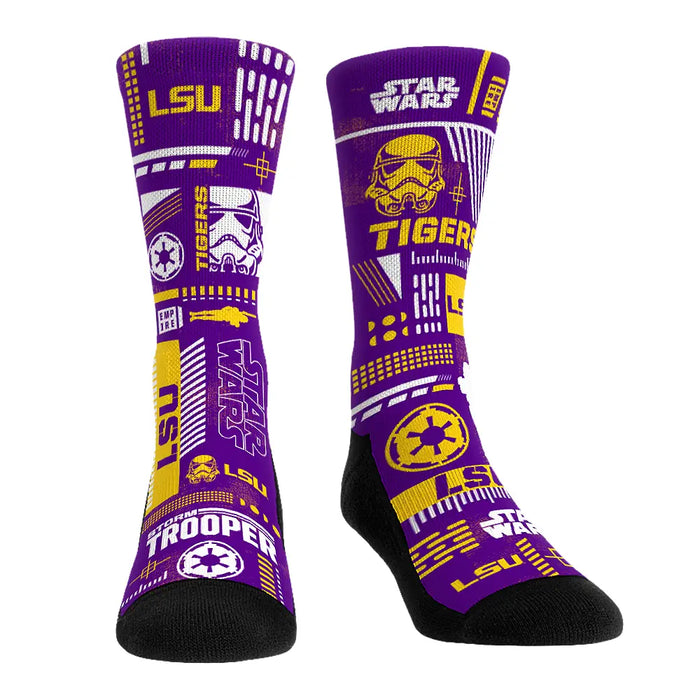 LSU Tigers - Star Wars - Stormtrooper Pattern by Rock 'Em Socks