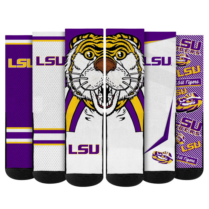 LSU Tigers - Super Fan Bundle 5-Pack by Rock 'Em Socks