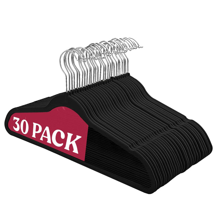 Lux Decor Collection Velvet Hangers Non-Slip Cloth Storage Organizer Space Saving Closet Clothing Hanger Pack by DailySale