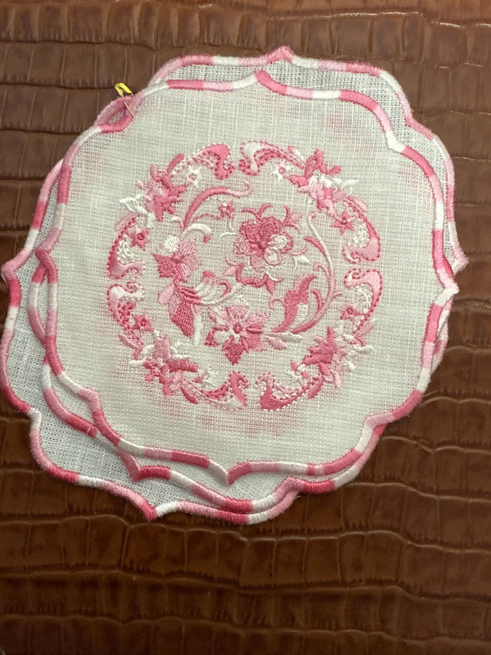 Luxe Home Collection Embroidered Linen Napkins, Set of 4 by Price Is Right Miami