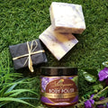 Luxurious Body Polish Scrub + 3 Soaps Set by Adiva Naturals