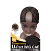 M & M U-Part Wig Cap, Center Parting, Black, Adjustable Strips
